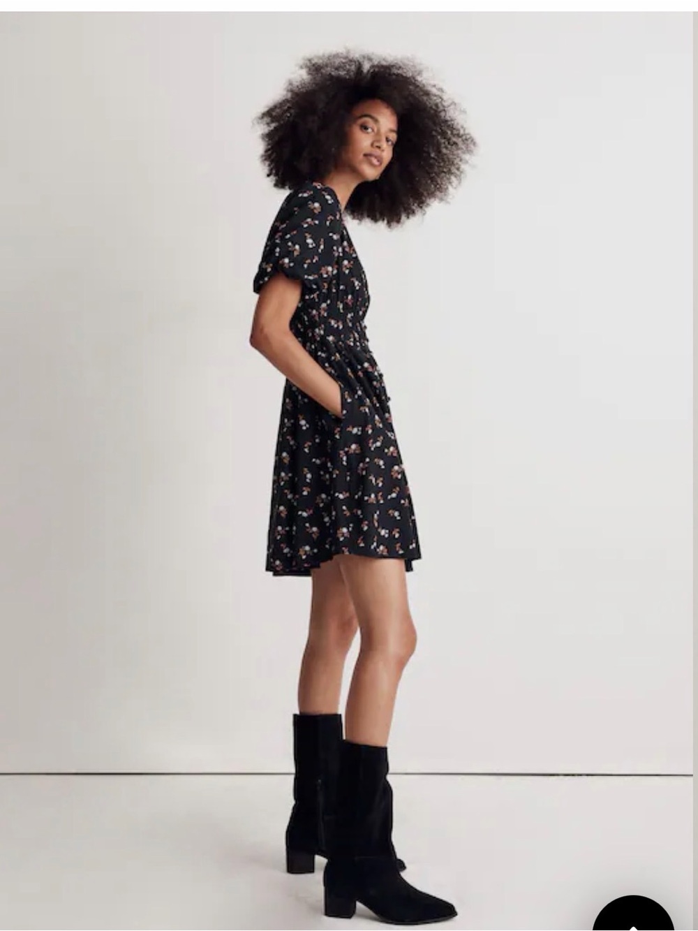 Madewell Black Mini Dress with Pockets — perfect summer to fall dress!